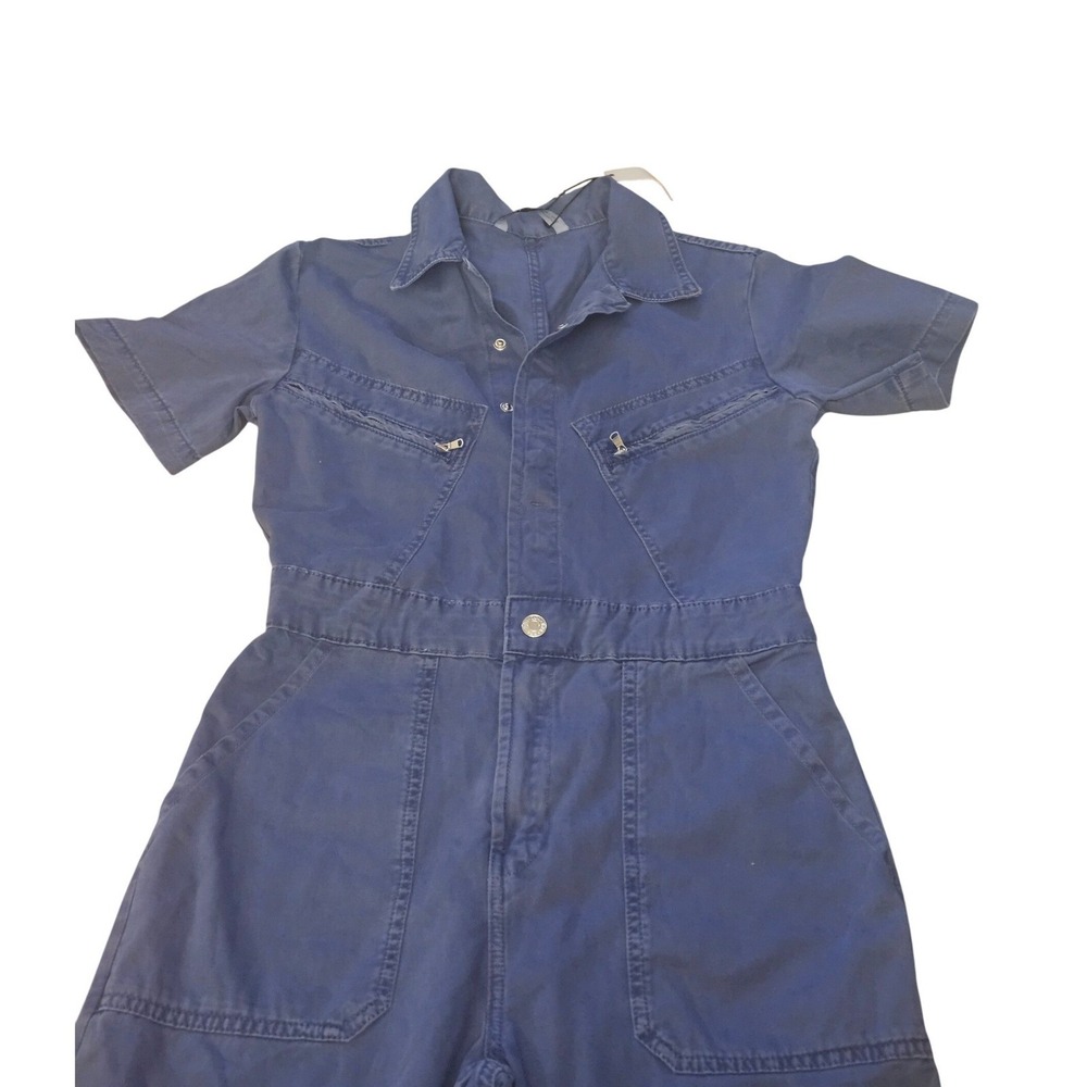 Zara Blue Short Sleeve Utility Jumpsuit Wide Leg Boiler Suit 8197/010/400 Mens M - Picture 3 of 4